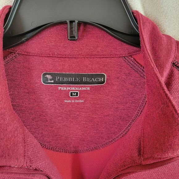 Pebble Beach performance golf 1/4 zip pullover.  Red with black trim.  Size M - Picture 4 of 5